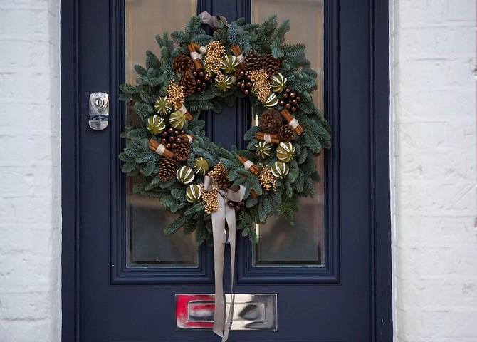 An amazing wreath on the door
