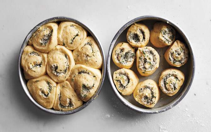Holiday herb cheese rolls