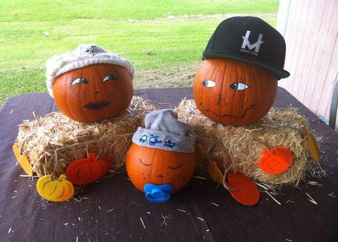 Mother, father, and a little pumpkin