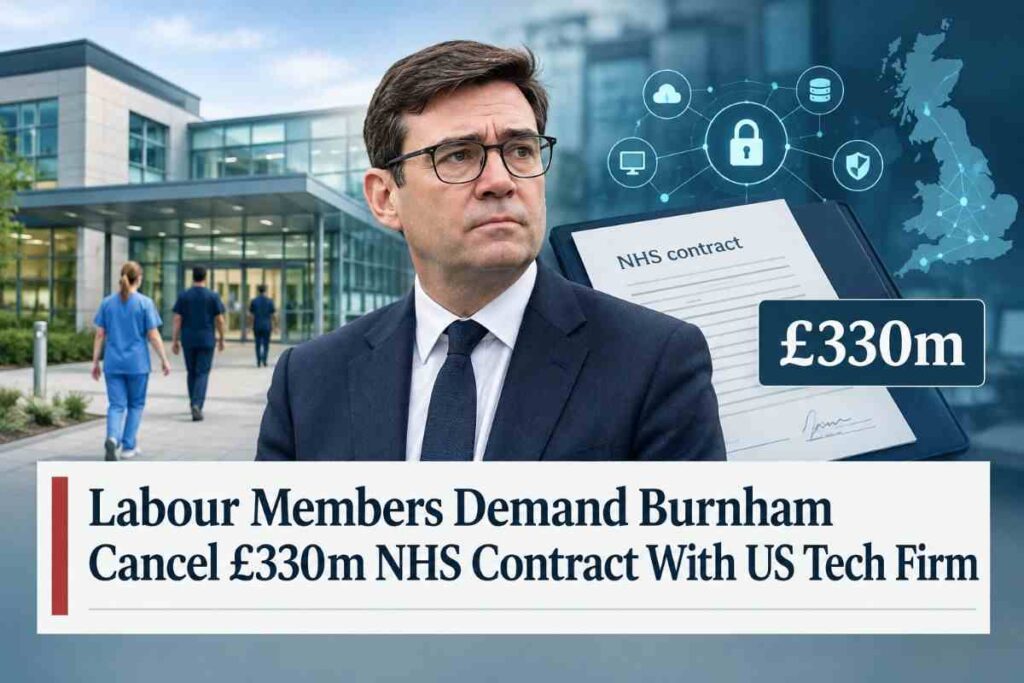 Labour Members Demand Burnham Cancel £330m NHS Contract With US Tech Firm £330m NHS Tech Contract